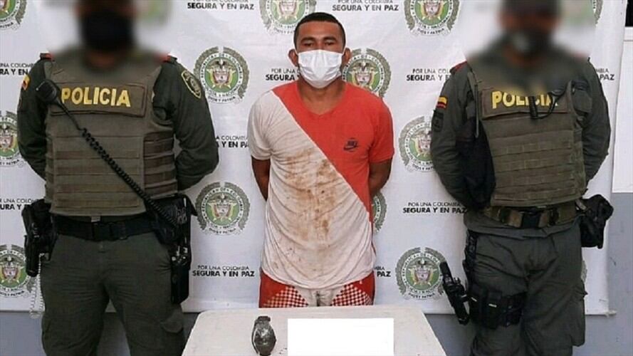 Capturan a un hombre con granada en el departamento de Córdoba. Foto: Cortesía Prensa Policía