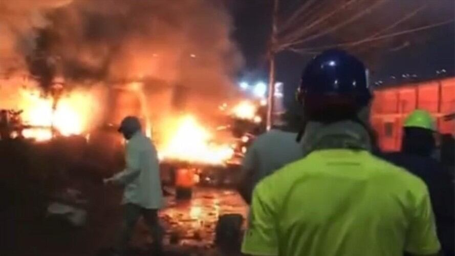 Explosión en Yumbo en medio de manifestaciones. Foto: Suministrada