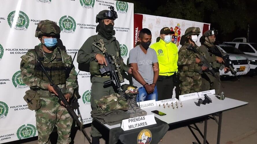 Alias Marlon fue puesto a disposición de la Fiscalía . Foto: Policía Nacional