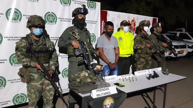 Alias Marlon fue puesto a disposición de la Fiscalía . Foto: Policía Nacional
