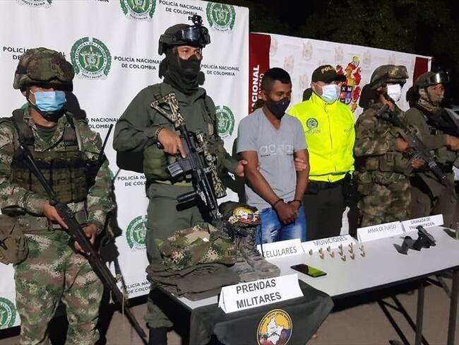 Alias Marlon fue puesto a disposición de la Fiscalía . Foto: Policía Nacional