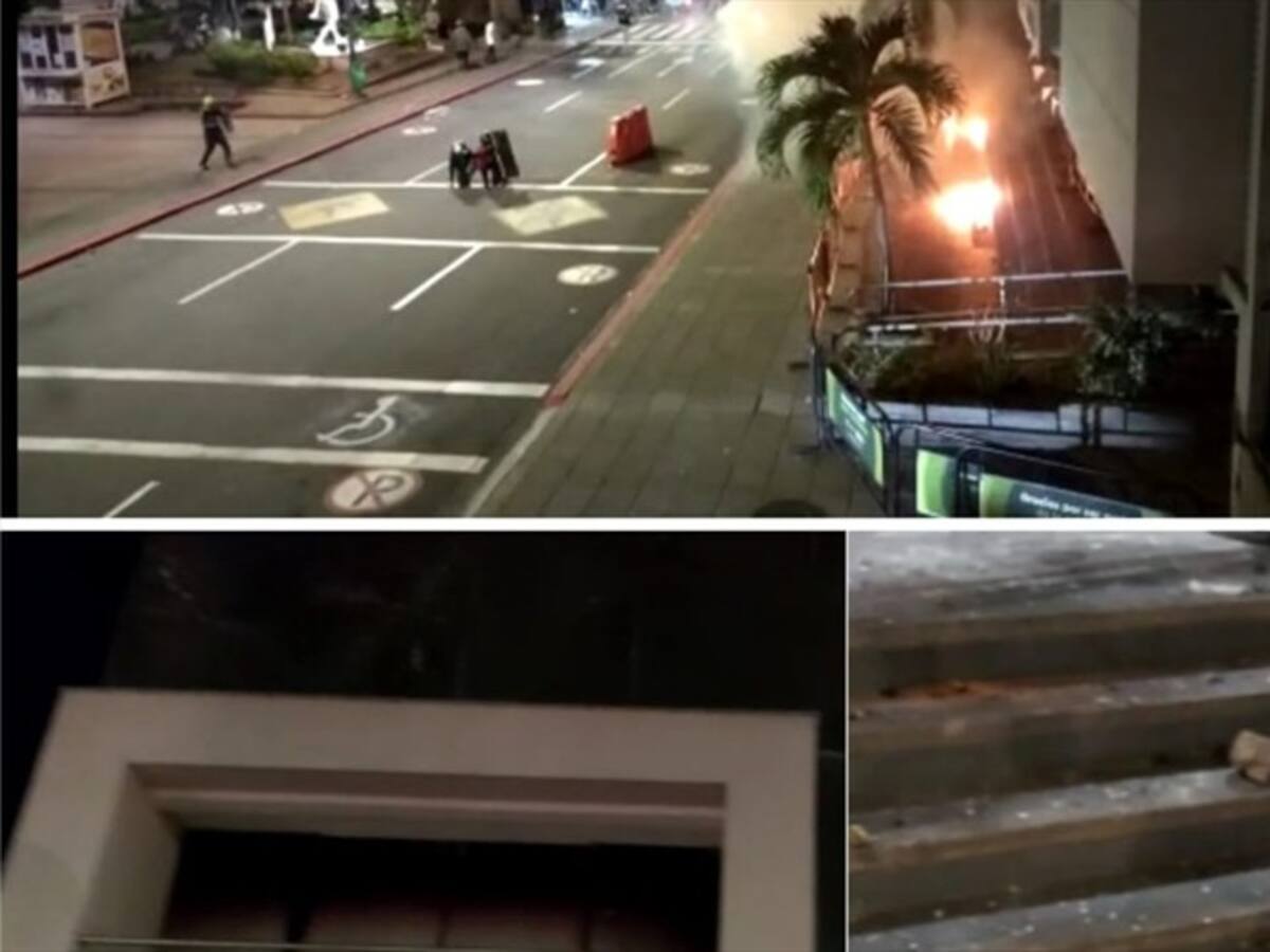 Atacan con piedras y prenden fuego la Alcaldía de Floridablanca