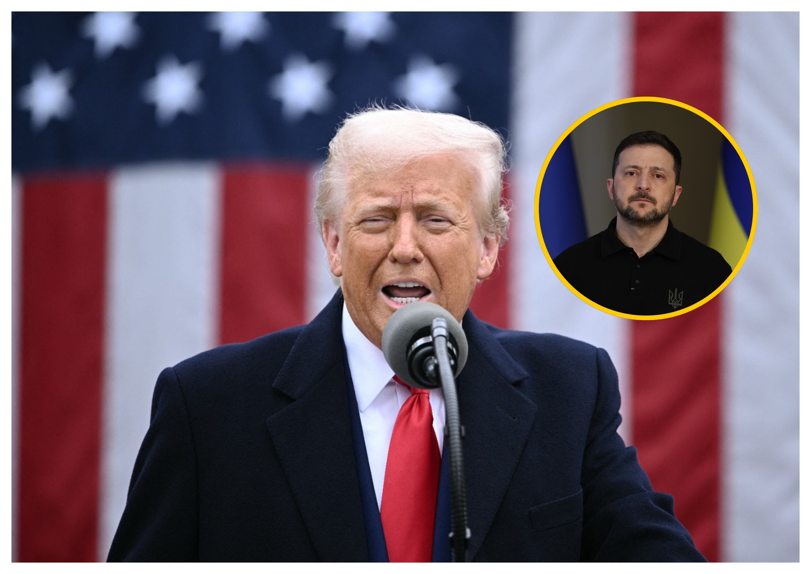 Trump y Zelenski. Foto: RENDAN SMIALOWSKI/AFP y Viktor Kovalchuk/Global Images Ukraine via Getty Images