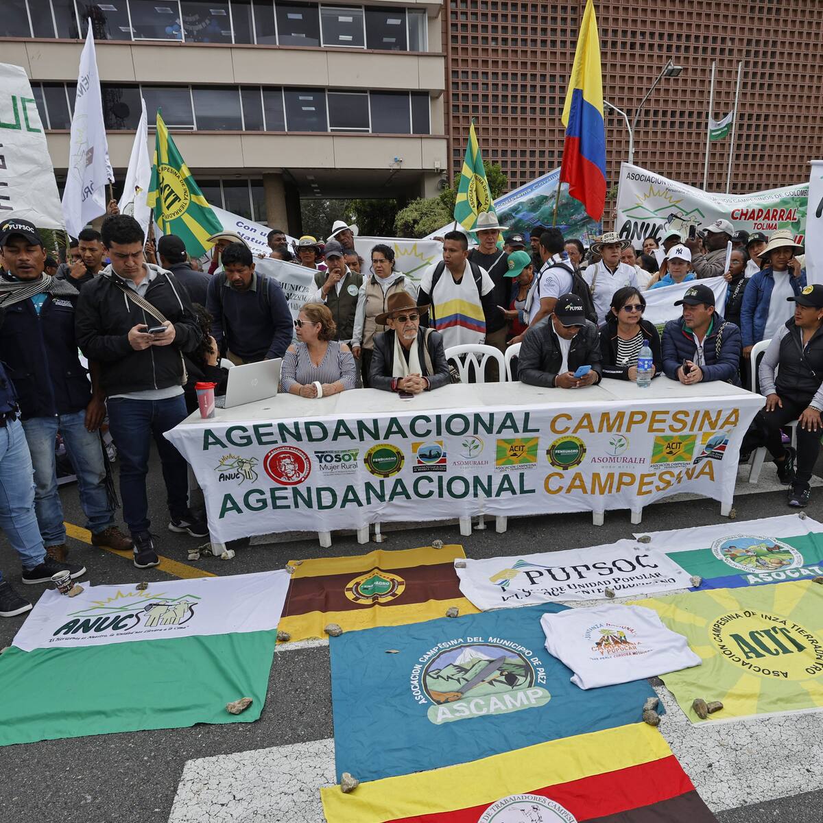Con 31 puntos en el pliego de peticiones, más de 3.000 campesinos protestan en Bogotá