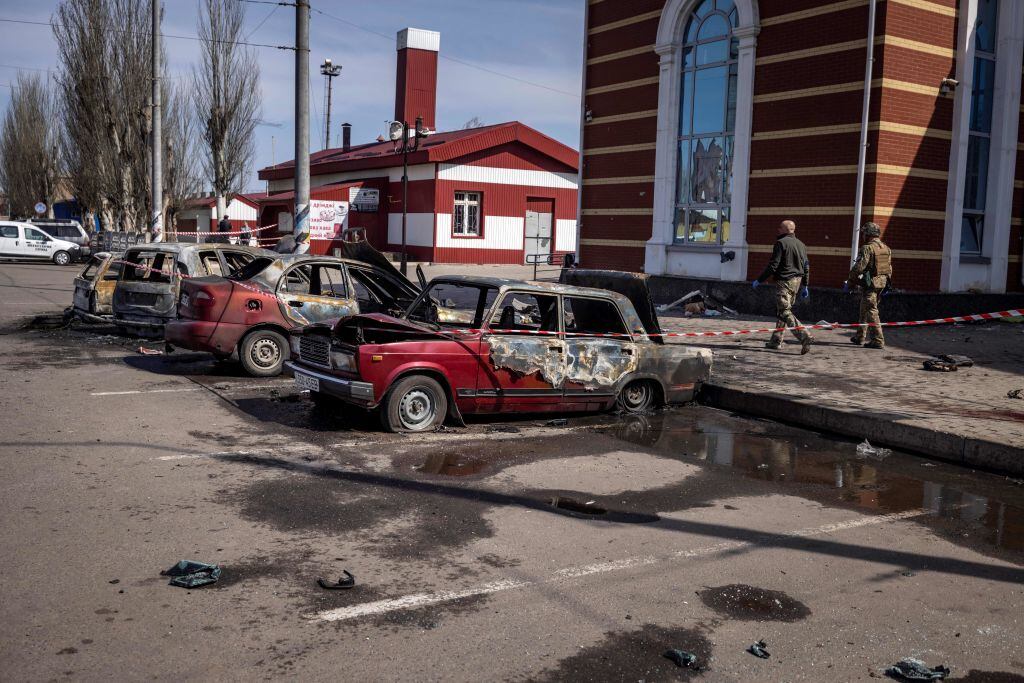 Estación de tren en Kramatorsk, en el este de Ucrania. (Photo by FADEL SENNA / AFP) (Photo by FADEL SENNA/AFP via Getty Images)