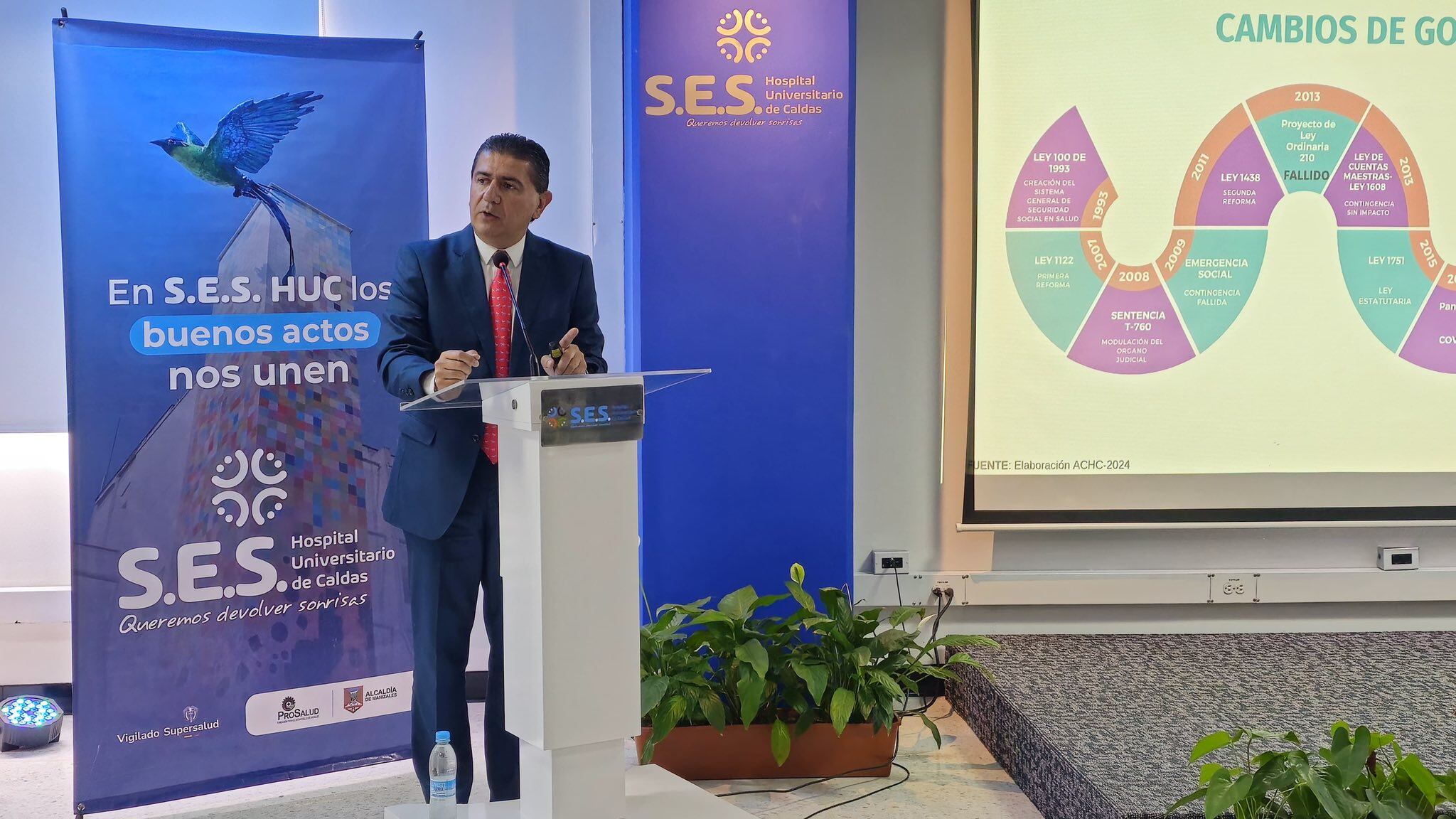 Juan Carlos Giraldo Valencia, presidente de la Asociación Colombiana de Hospitales y Clínicas. Foto: SES Hospital Universitario de Caldas.