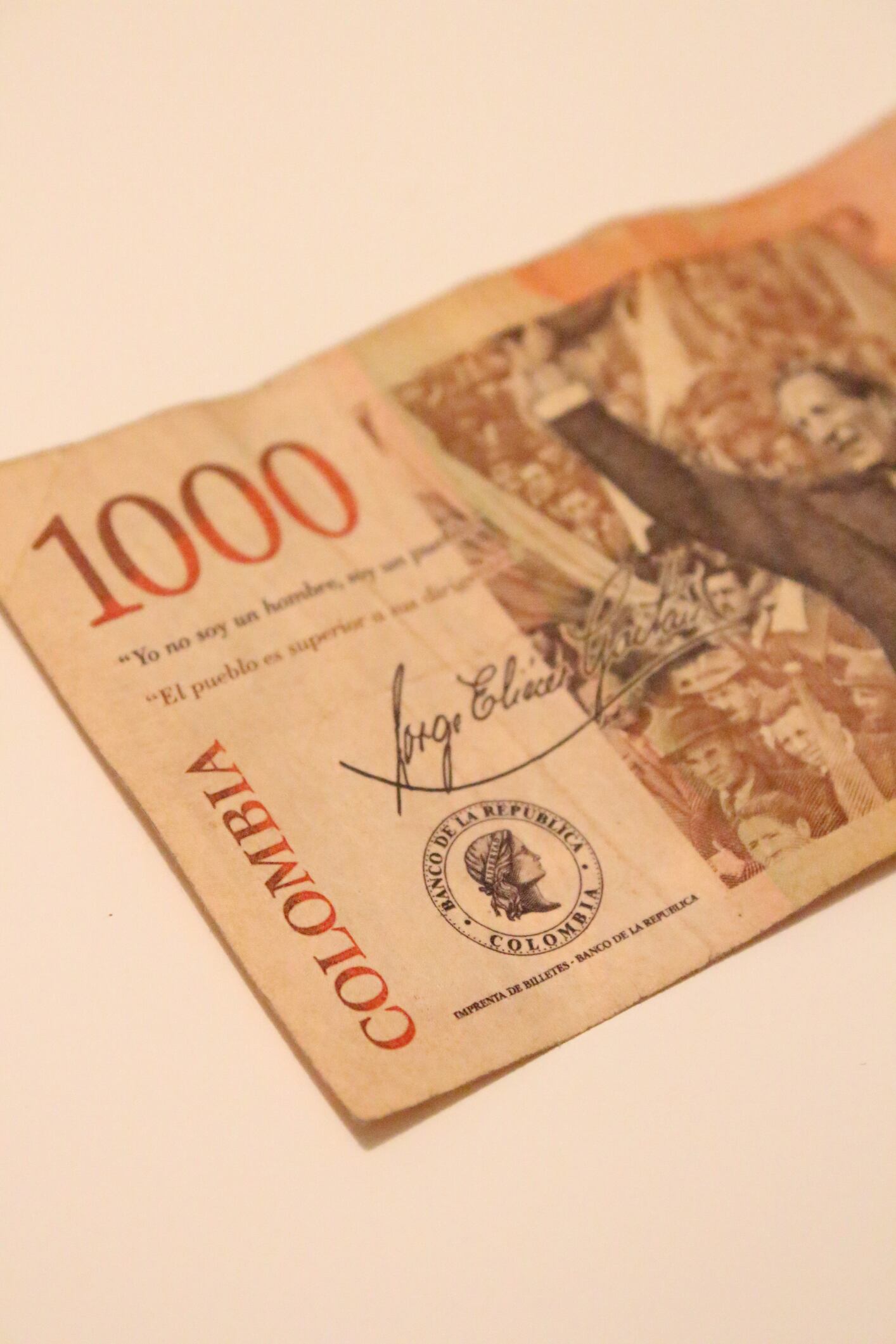 Billete de 1.000 pesos.