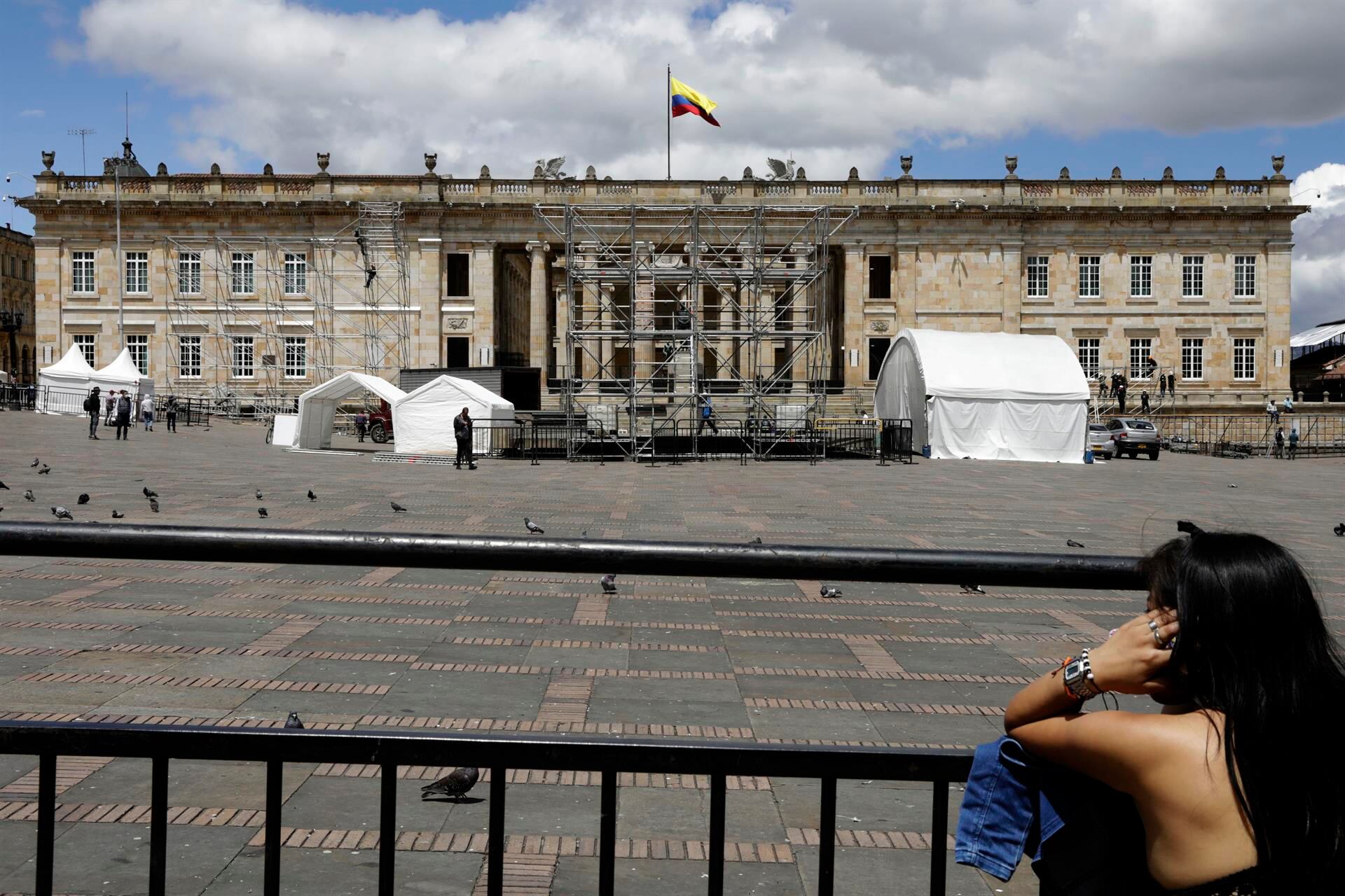 Preparativos para posesión de Gustavo Petro. Foto: EFE