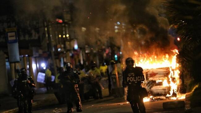 Protestas en Bogotá durante el 9 y 10 de septiembre. Foto: Colprensa.