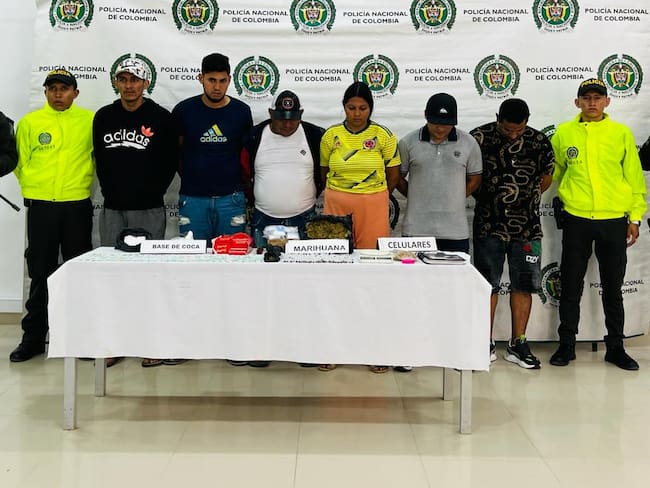Capturan a seis presuntos integrantes del Clan del Golfo en Córdoba. Foto: Policía Metropolitana de Montería.