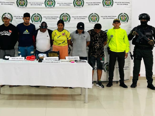 Capturan a seis presuntos integrantes del Clan del Golfo en Córdoba. Foto: Policía Metropolitana de Montería.