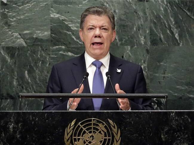 Juan Manuel Santos en la ONU. Foto: Associated Press - AP