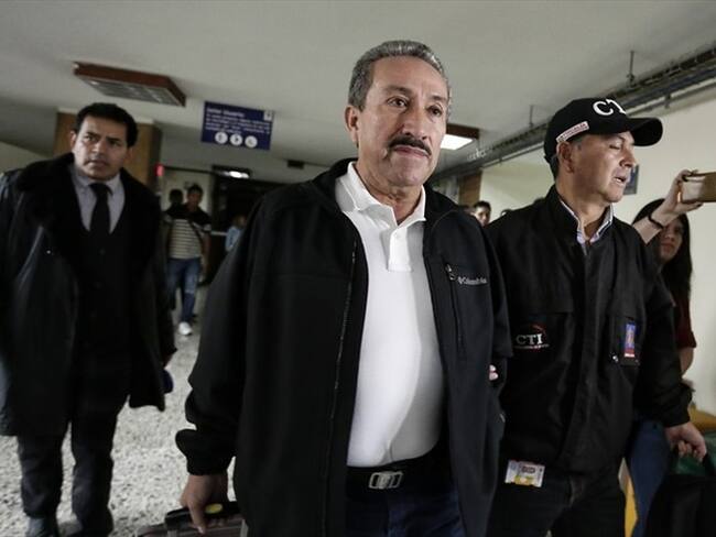 Hugo Aguilar fue capturado en Bucaramanga y posteriormente trasladado a los juzgados de Paloquemao en Bogotá. Foto: Colprensa