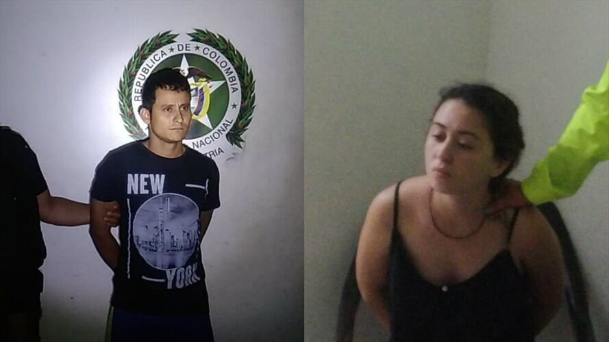 Yusleisy Yurani Marín alias "Yuli" y a William Yesid Ramírez Castro alias "Macho". Foto: Policía Nacional