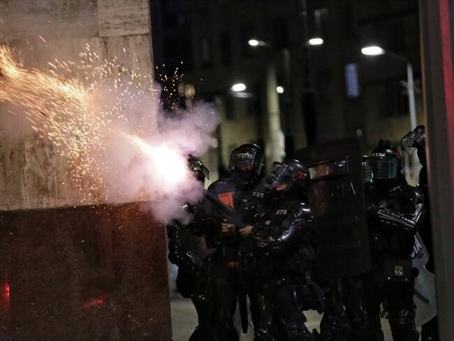 Esmad durante protestas el 21 de septiembre en Bogotá. Foto: Colprensa.