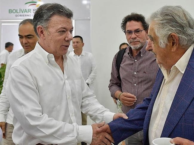 Juan Manuel Santos y José Mujica. Foto: Presidencia