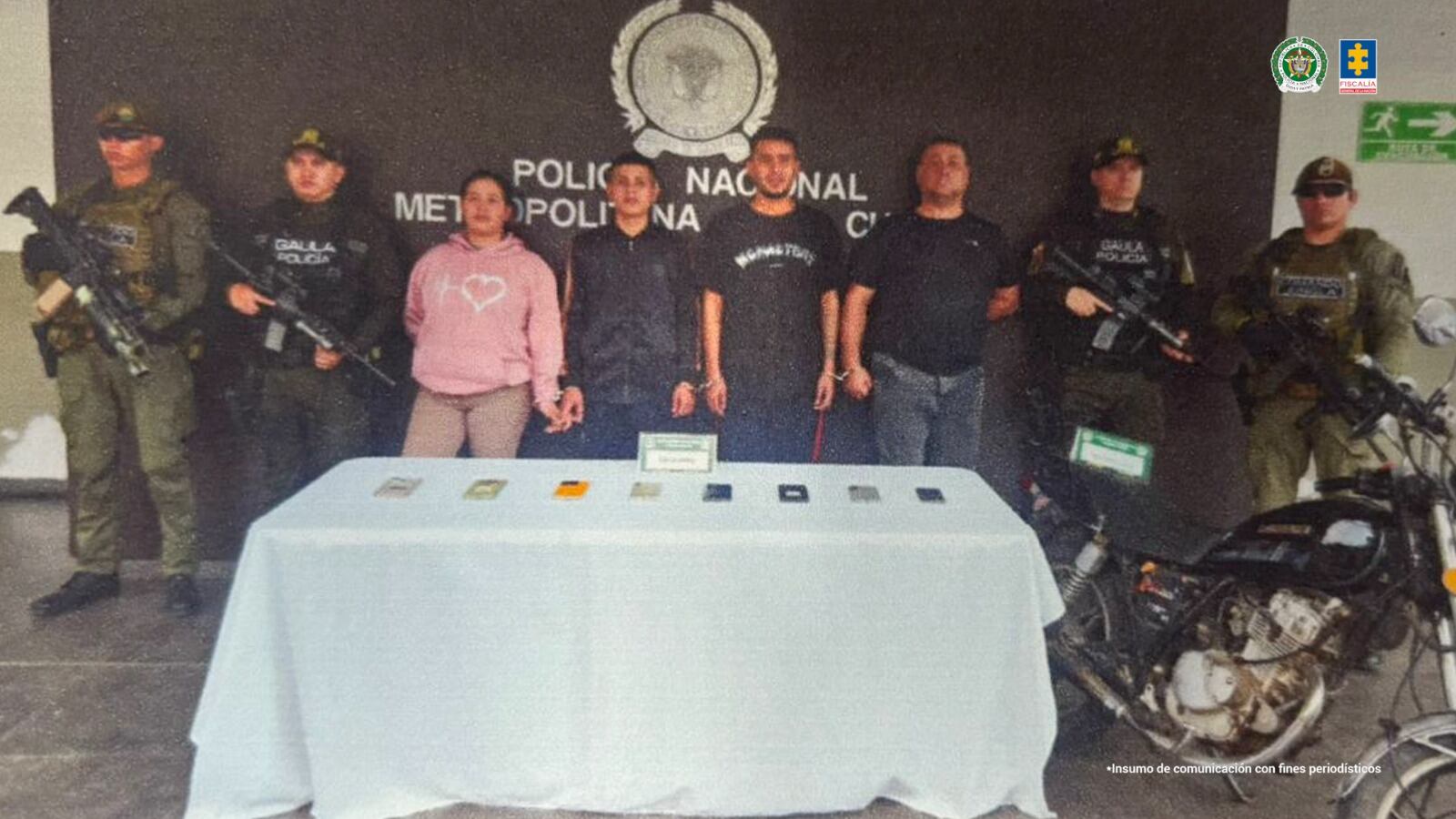 Judicializan presuntos integrantes del ELN, señalados de extorsionar a comerciantes Cenabastos. / Foto: Fiscalía.