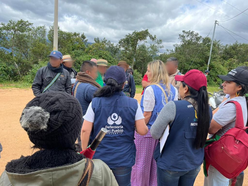 Más de 20 familias víctimas de desplazamiento forzado también regresaron a sus territorios. Crédito: Defensoría del Pueblo.