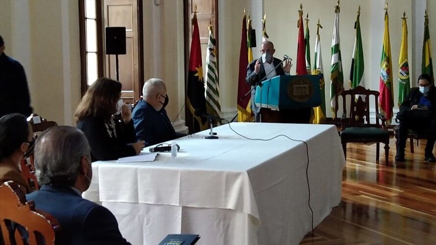 Reunión entre el Comité de Paro y la CIDH de este miércoles. Foto: Colprensa