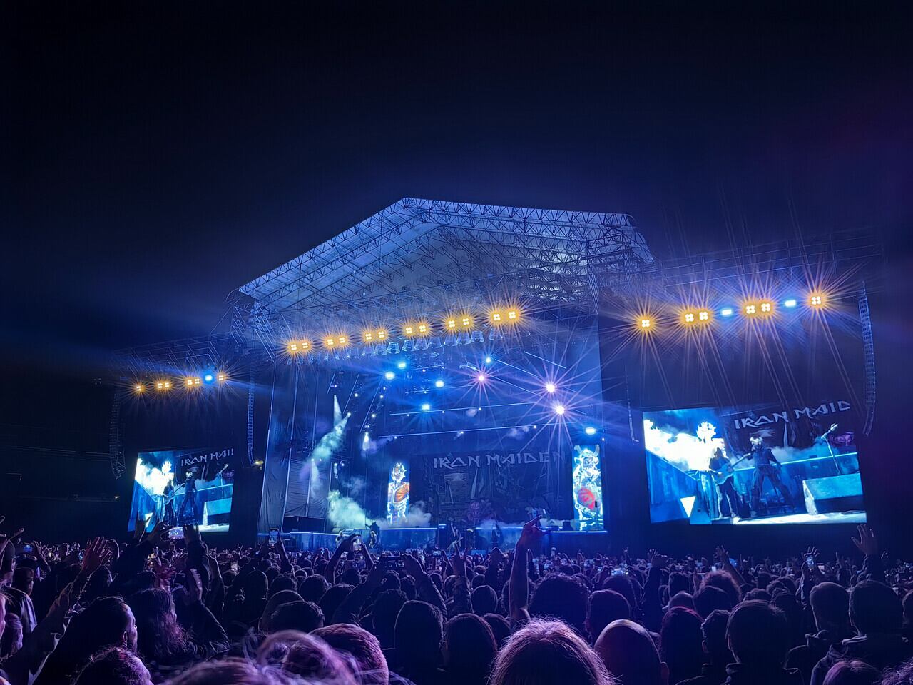 Bogotá. Noviembre 24 de 2024.Iron Maiden, la emblemática banda británica de heavy metal, luego de 13 años se presentó en Colombia en el marco de su gira "Future Past World Tour 2024". (Colprensa - Catalina Olaya)