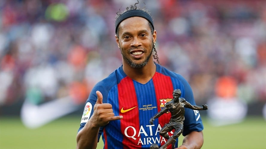 Exjugador de fútbol Ronaldinho Gaucho. Foto: PAU BARRENA/AFP via Getty Images