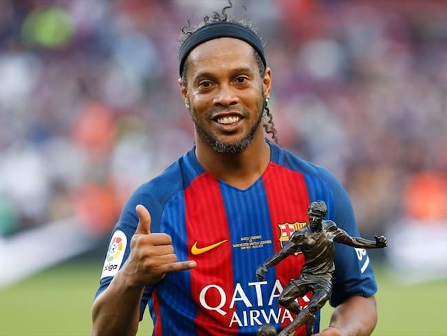 Exjugador de fútbol Ronaldinho Gaucho. Foto: PAU BARRENA/AFP via Getty Images