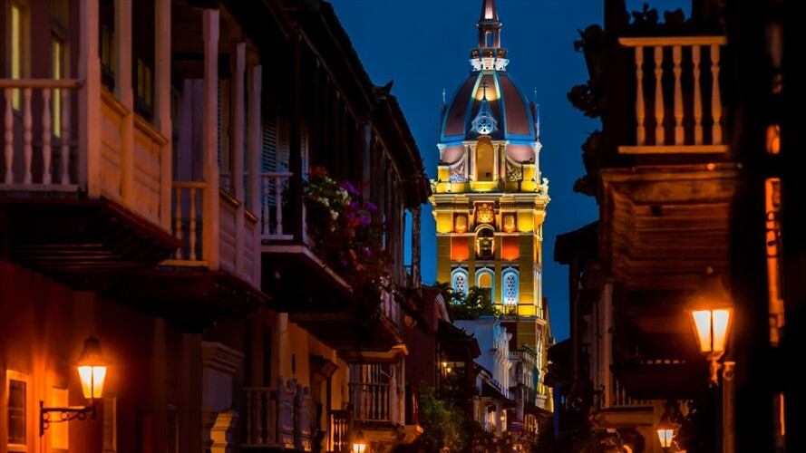 Alumbrado público en Cartagena. Foto: Getty Images