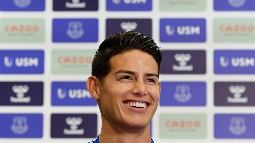 James Rodríguez durante su presentación. Foto: Getty Images.