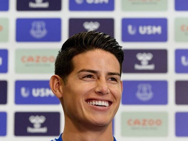 James Rodríguez durante su presentación. Foto: Getty Images.