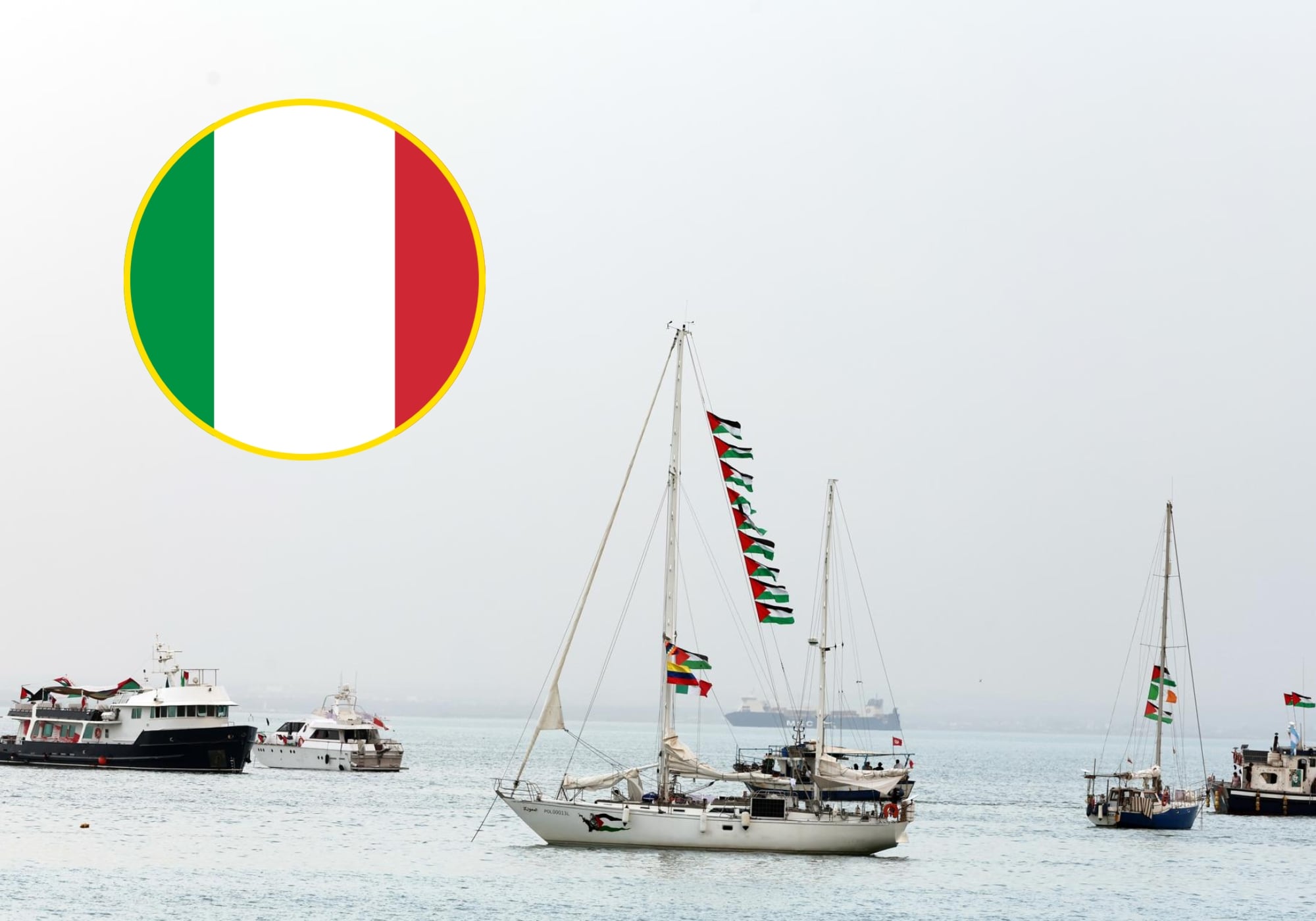 Italia aseguró que la Flotilla podrá decidir entre expulsión voluntaria o decisión judicial. Foto: EFE.