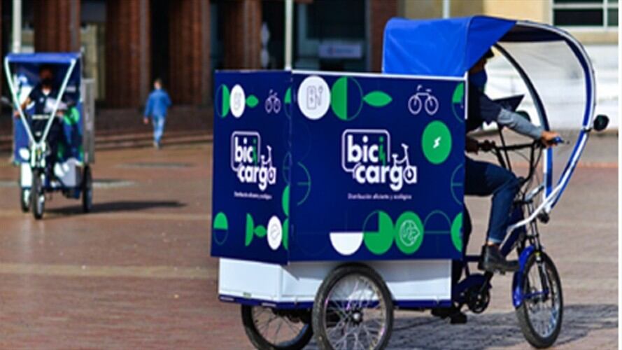 Piloto de distribución de carga con bicicletas eléctricas. Foto: Secretaría de Movilidad de Bogotá