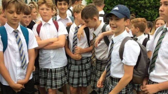 ¿Por qué decenas de niños decidieron ir aL colegio en falda en Reino Unido?. Foto: BBC Mundo