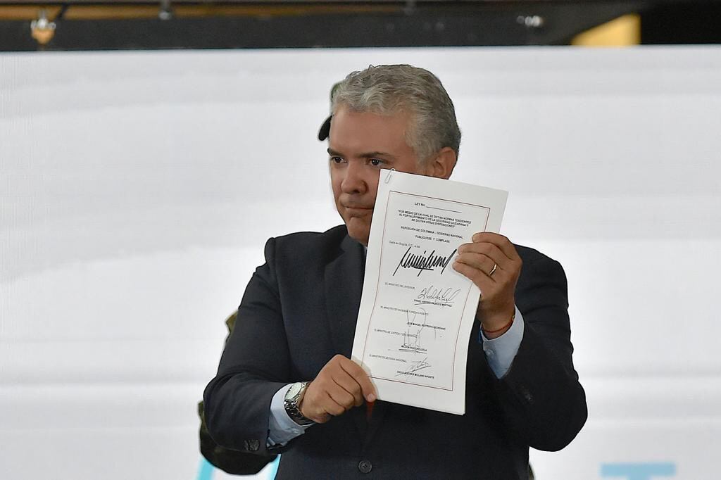 Presidente Iván Duque sancionó la Ley de Seguridad Ciudadana. Foto: Ministerio del Interior