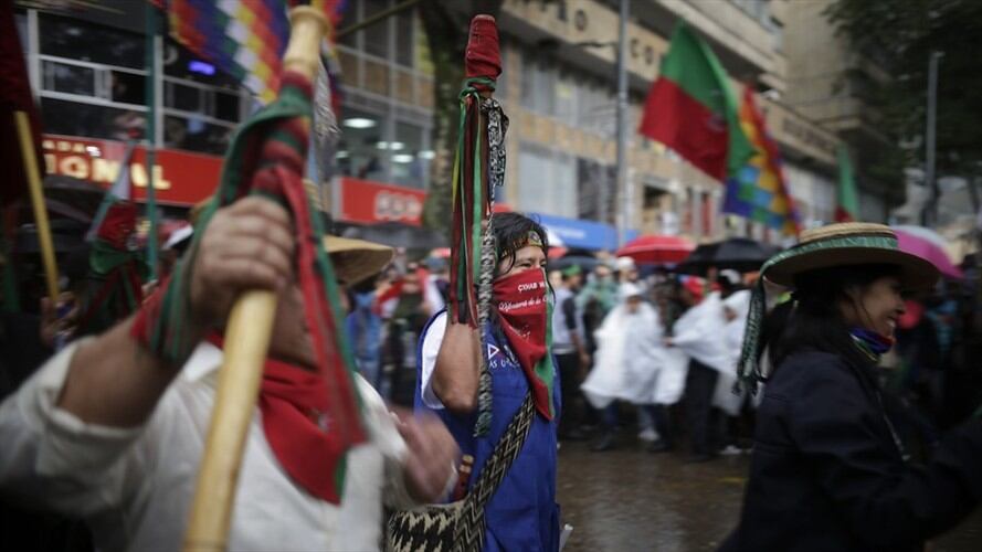 Alcalde de Soacha pide a minga indígena no detenerse en este municipio por la pandemia. Foto: Colprensa / SERGIO ACERO