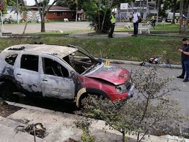 Lanzan granada a vehículo de gobernador indígena en Jamundí. Foto: Cortesía