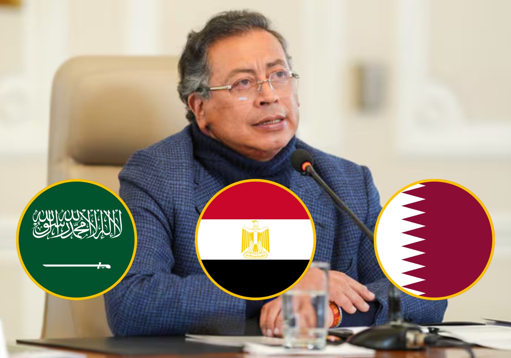 El presidente Petro viaja a Arabia Saudí, Egipto y Catar en una nueva gira por Oriente Medio. Foto: Presidencia.