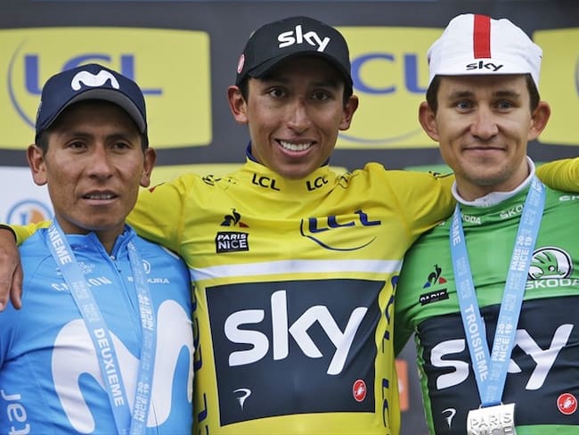 Nairo Quintana (2), Egan Arley Bernal Gomez (1), Michal Kwiatkowski (3). Foto: Associated Press - AP