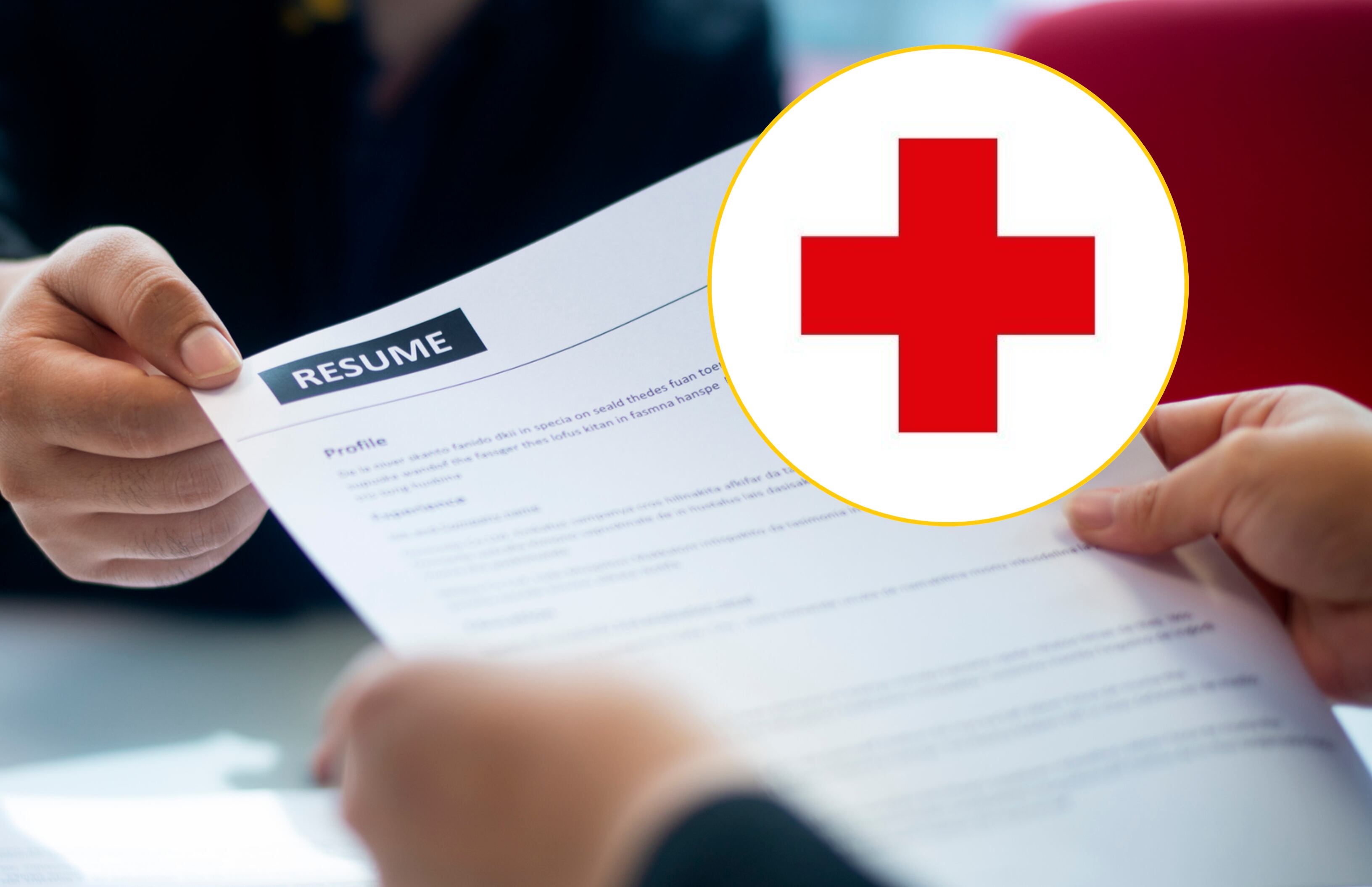 Imagen de referencia y logo de la Cruz Roja. Fotos: Getty Images / Cruz Roja