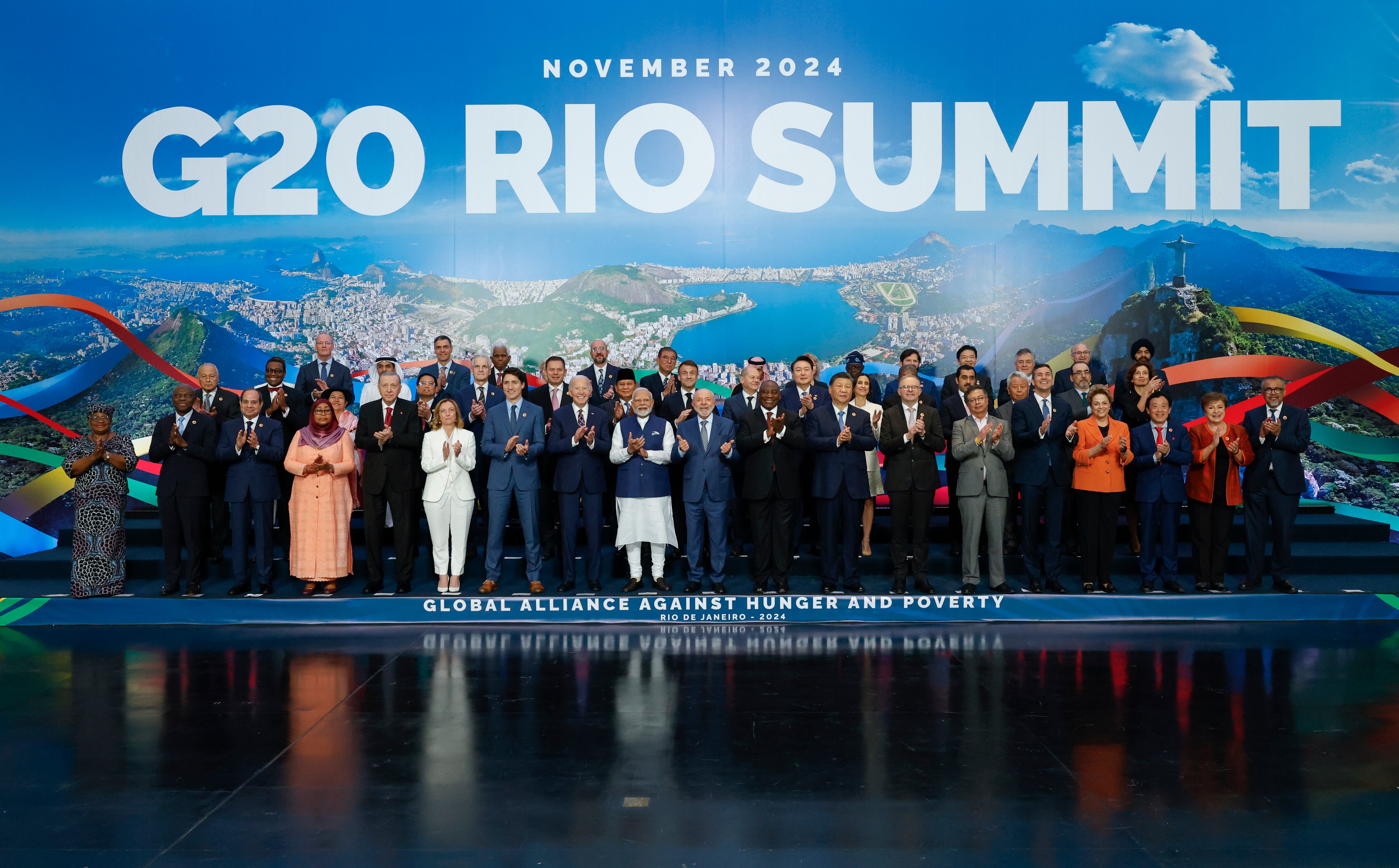 Los jefes de Estado participantes en la Cumbre del G20 FOTO: EFE/ Sebastiao Moreira