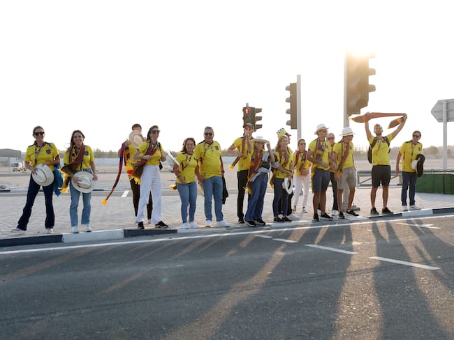 Hinchas de Ecuador en Qatar. (Photo by Julian Finney/Getty Images)
