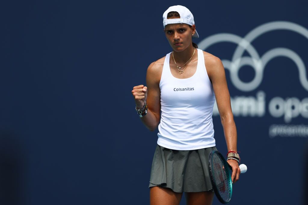 Emiliana Arango derrotó a la filipina Alexandra Eala con un marcador de 2-6, 7-5 y 6-1. (Foto: Megan Briggs/Getty Images)