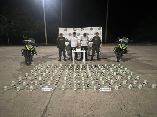 Incautan más de 100 frascos de ketamina, anestésico usado para elaborar ‘Tusi’. Foto: prensa Policía de Córdoba.
