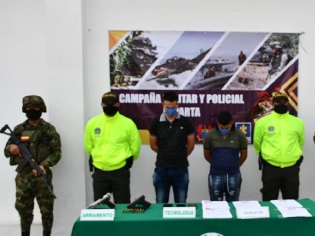 Autoridades capturaron presuntos extorsionistas de "Los Pelusos" en Cúcuta. Foto: Cortesía