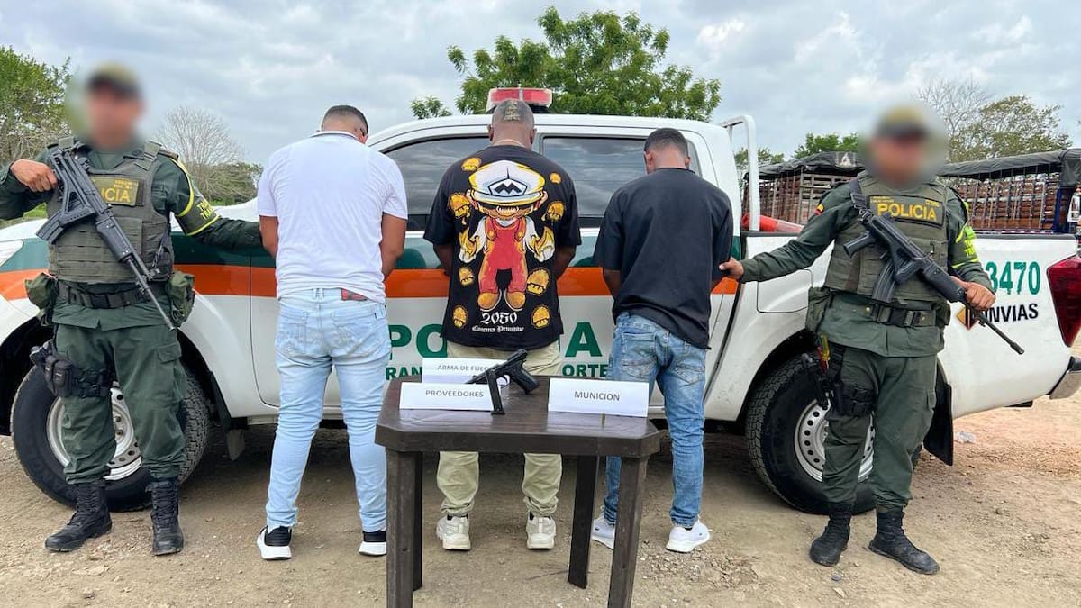 Policía capturó a cuatro hombres que portaban armas de fuego en Córdoba