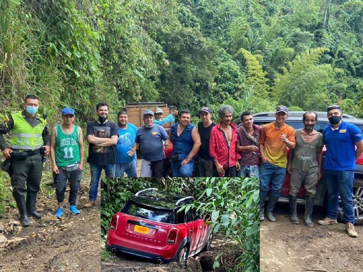 Campesinos de Caldas ayudaron a evitar que carro del comediante Diego Camargo cayera a un barranco