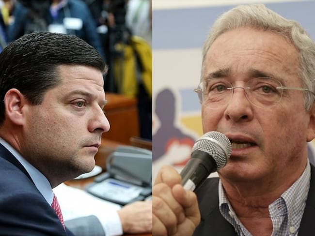 Agarrón entre Mauricio Gómez y Álvaro Uribe en el senado. Foto: Colprensa