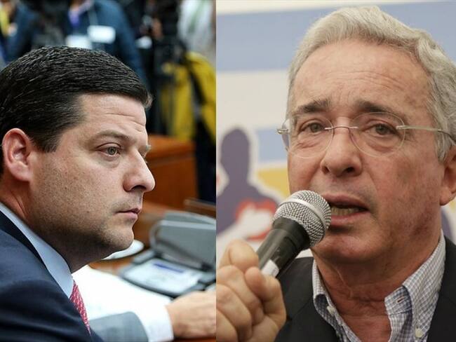 Agarrón entre Mauricio Gómez y Álvaro Uribe en el senado. Foto: Colprensa