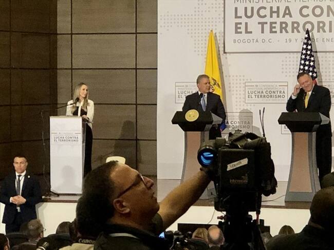 El secretario de Estado de los EE.UU., Mike Pompeo, aprovechó la ocasión para felicitar al Gobierno por su respuesta a las protestas sociales a lo largo del país. Foto: Cortesía.