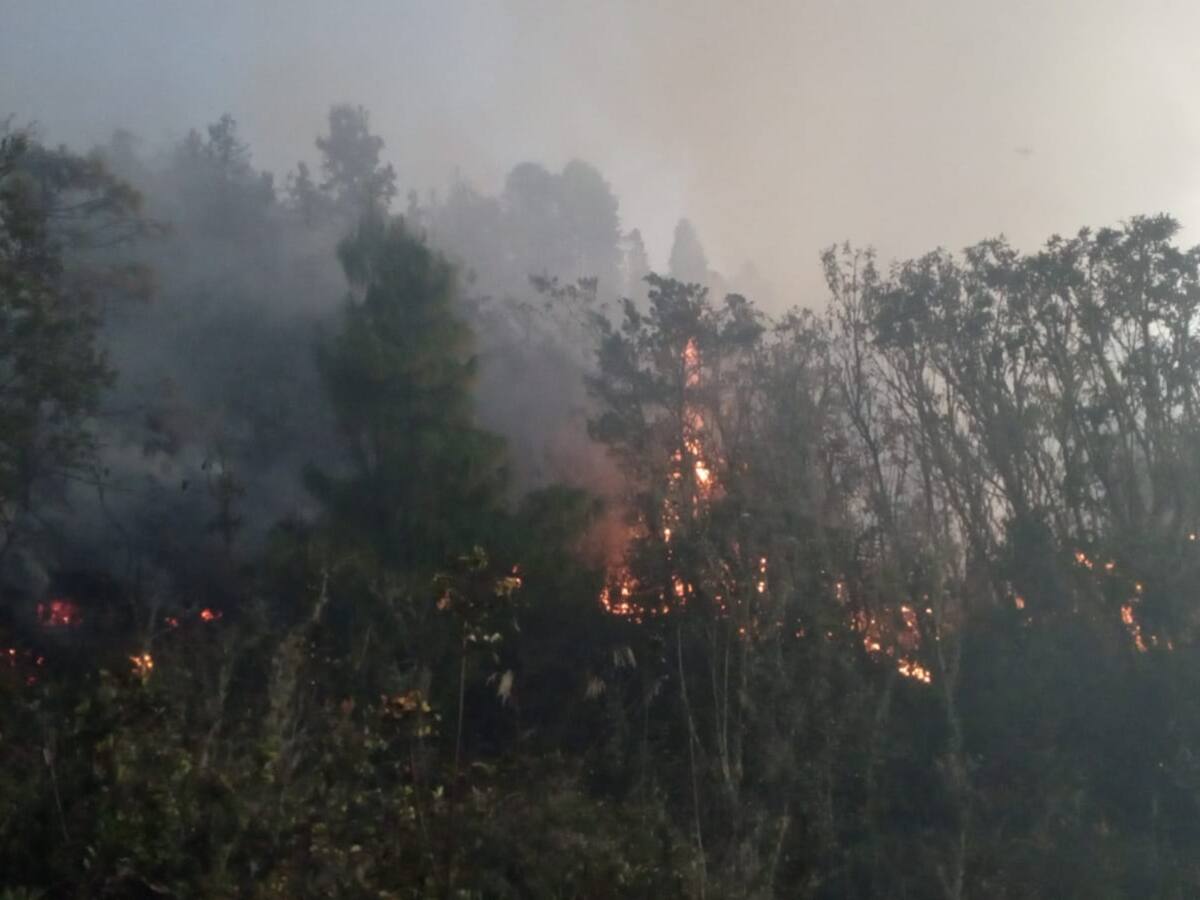 No se descarta pedir ayuda área para apagar incendio entre Gámbita y Paipa
