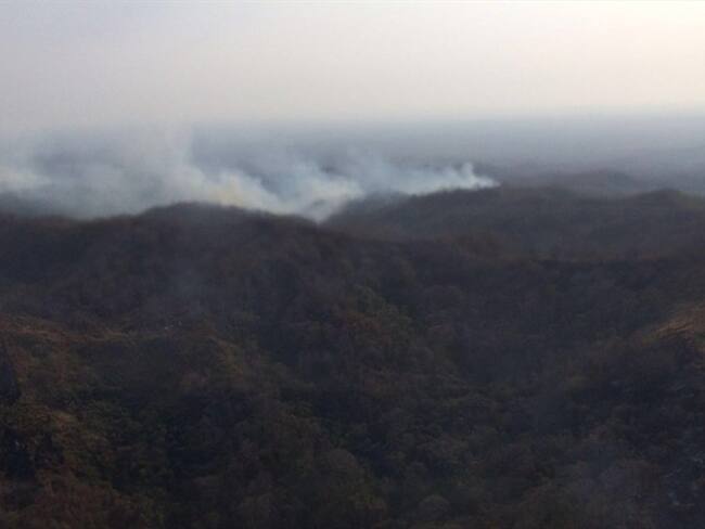 Incendio en la Cierra Nevada de Santa Marta. Foto: Cortesía/ Teniente Ricardo Chain de Bomberos.